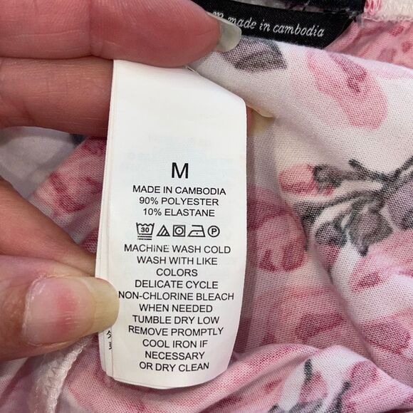 Kate Spade New York Black Label Pink Floral Pajama Set Size Medium - Picture 6 of 6